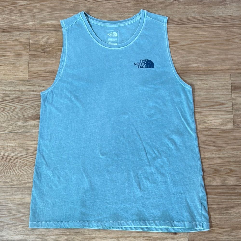 The North Face Women's Tank Top Large Cotton Relaxed Fit Teal Soft Gorpcore